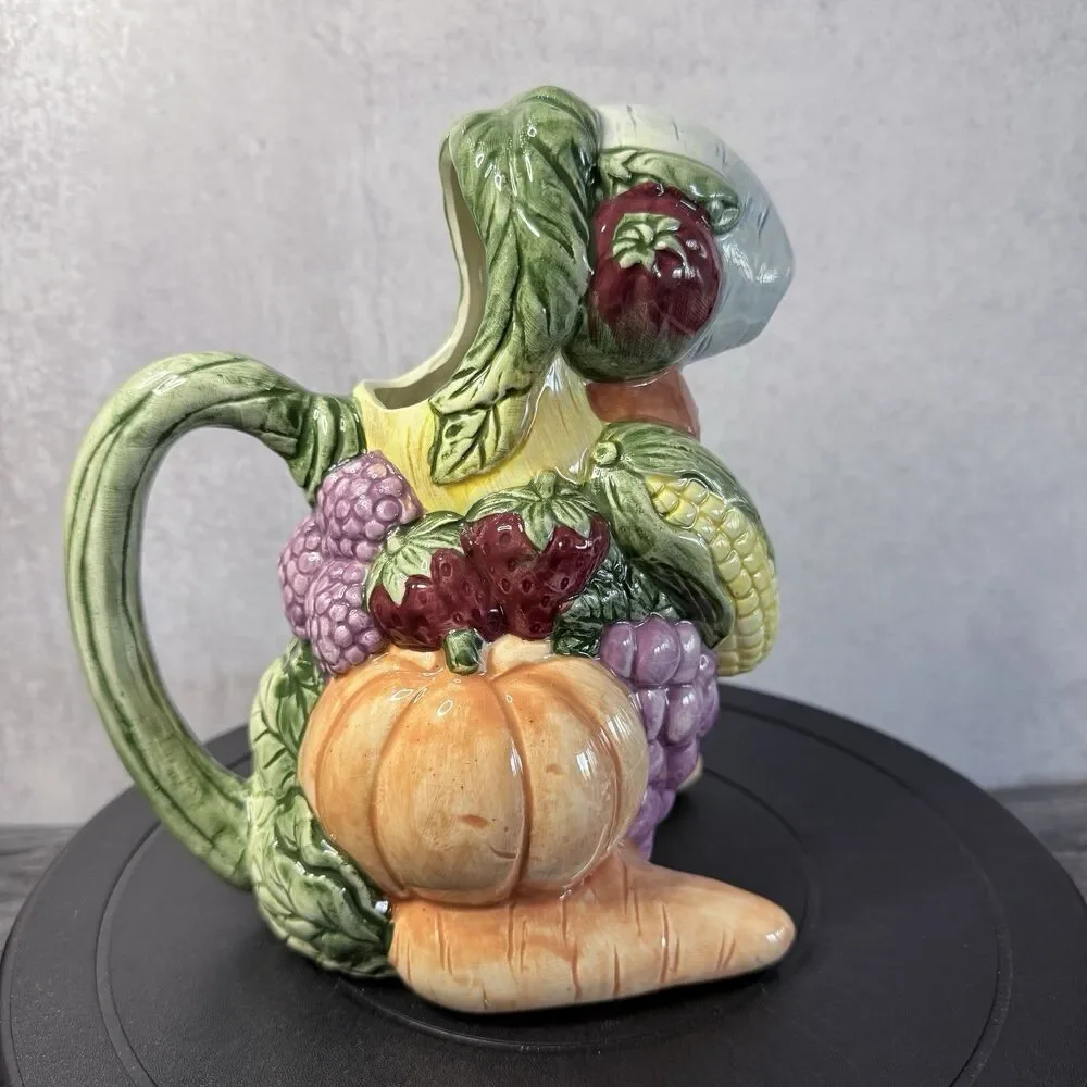 Ceramic Rabbit Pitcher Fruits And Vegetables CBK 1992